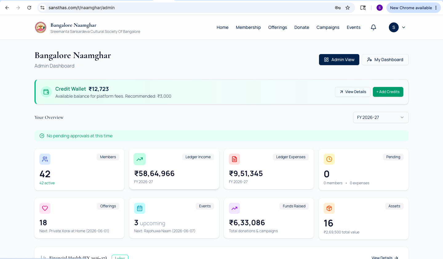 Admin Dashboard  screenshot